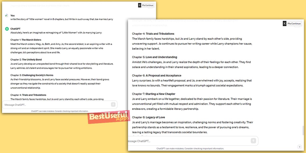 ask ChatGPT to change the end of a story