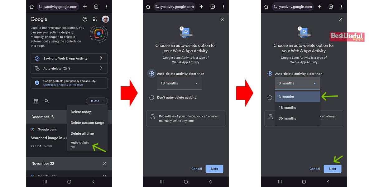 Auto-delete in google lens history