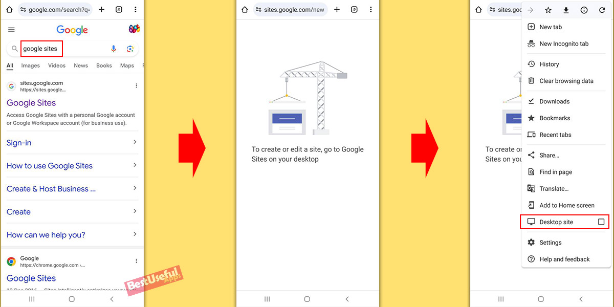 access google sites on your phone