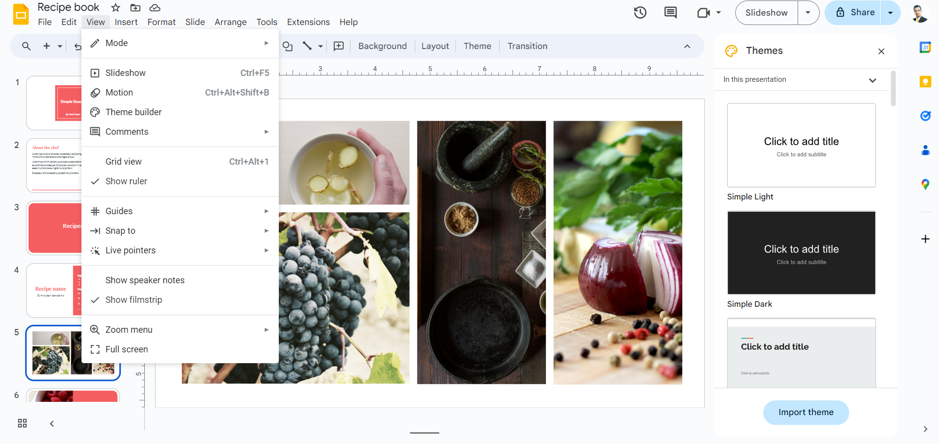 speaker notes in google slides