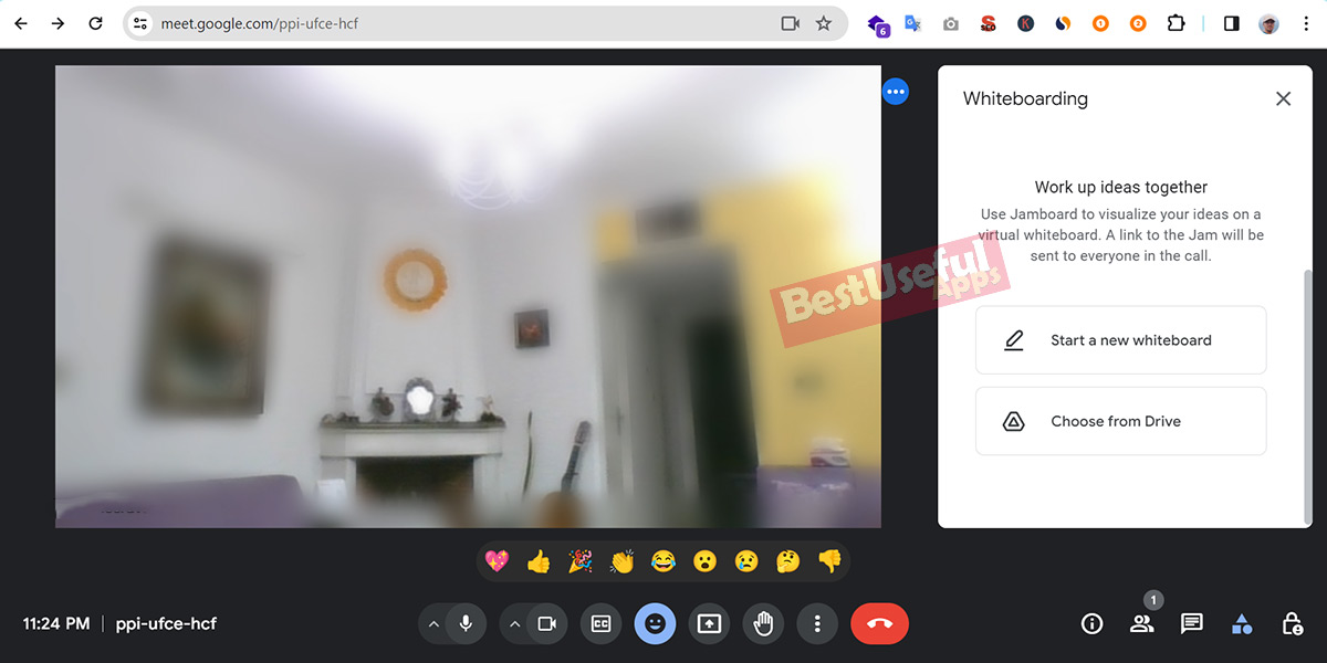 finding whiteboard in meet.google