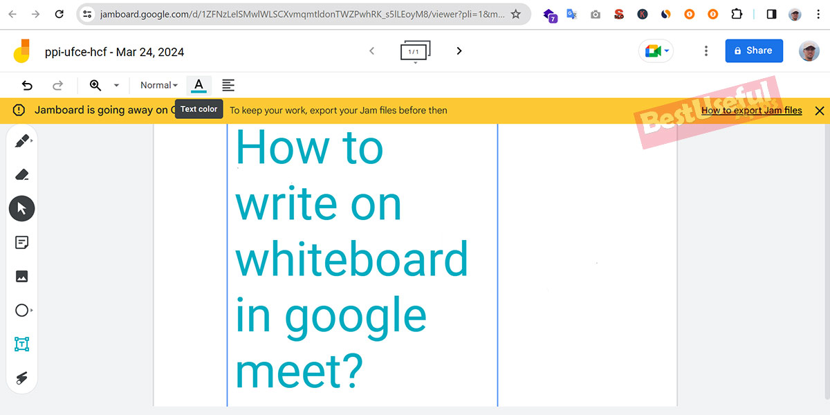 Text box in jamboard