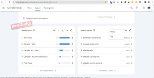 related topics and related queries in google trends