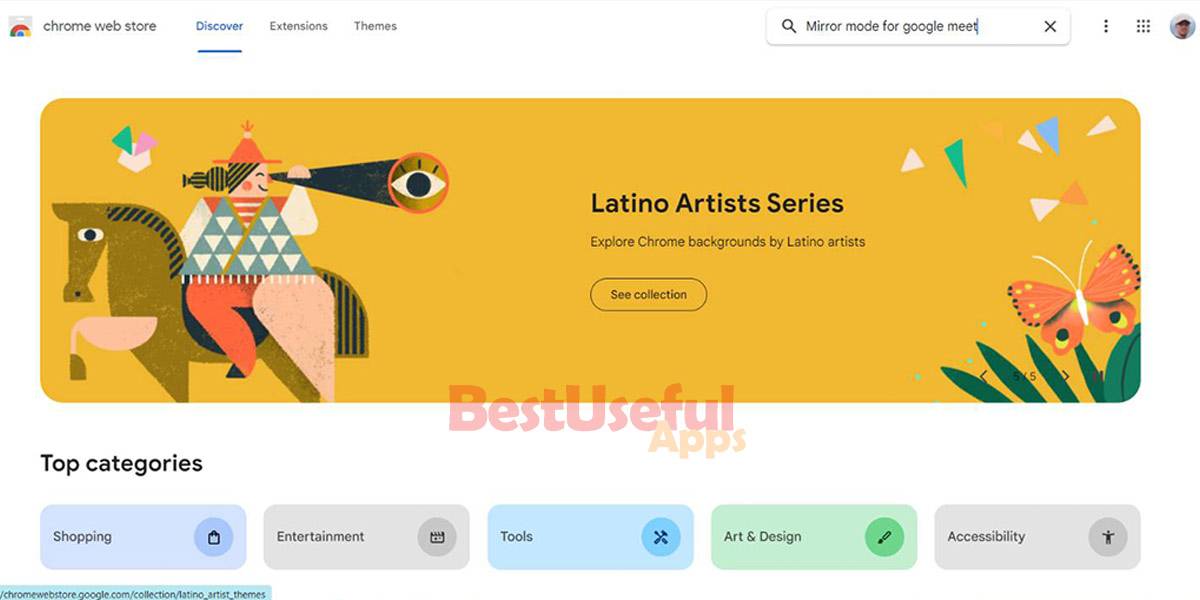 search the name of each extension