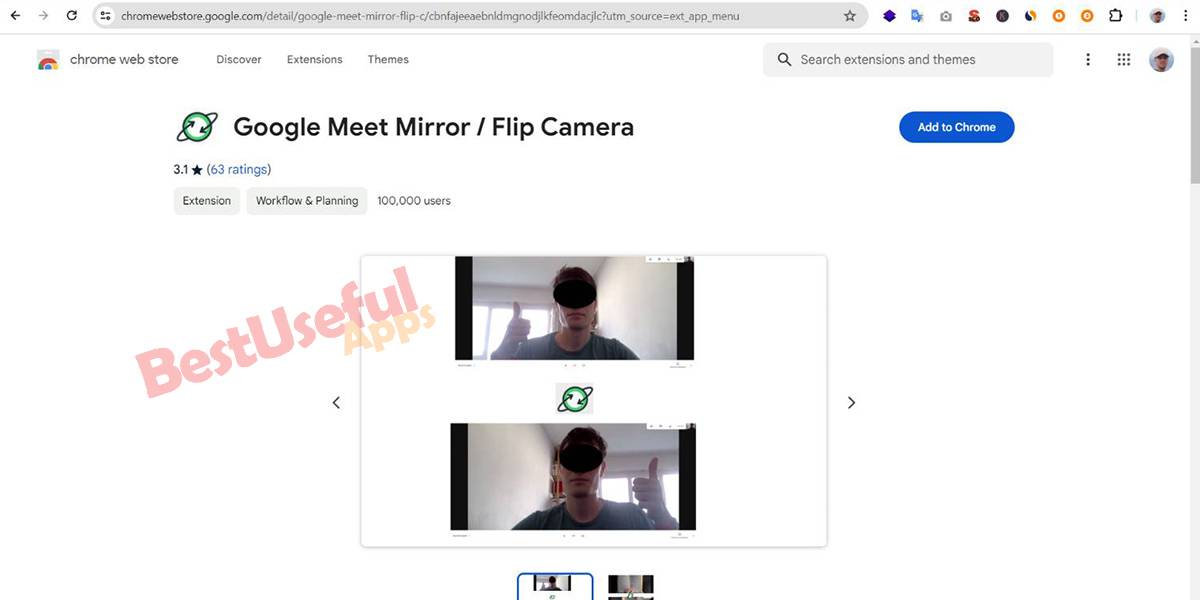 google meet mirror extension