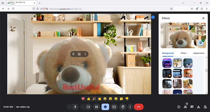 background in google meet