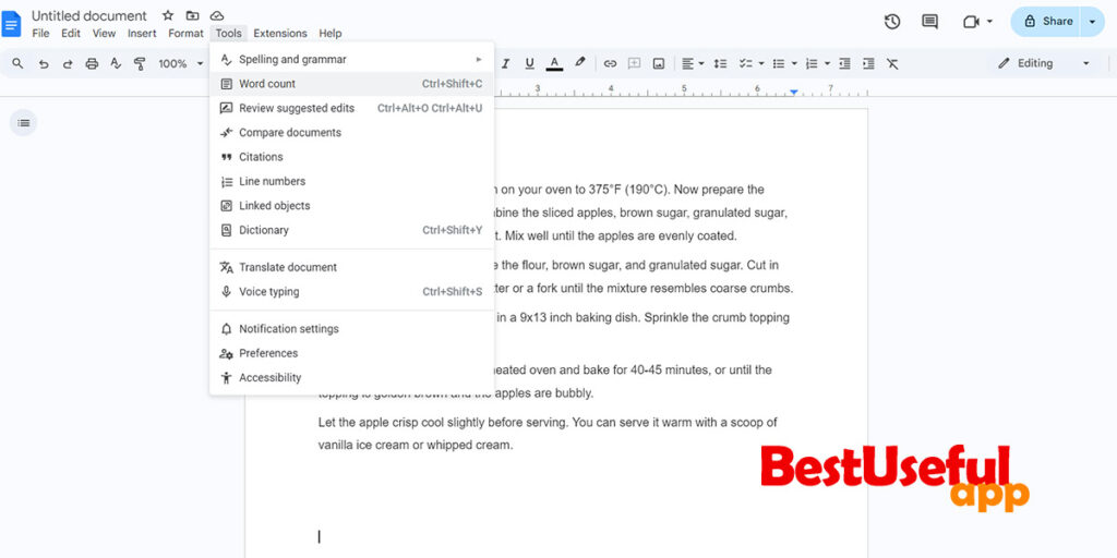 word count on google slides