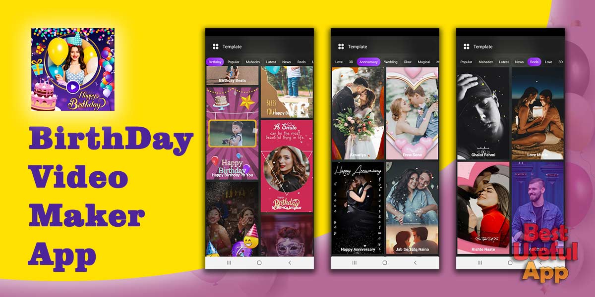 Birthday video maker app