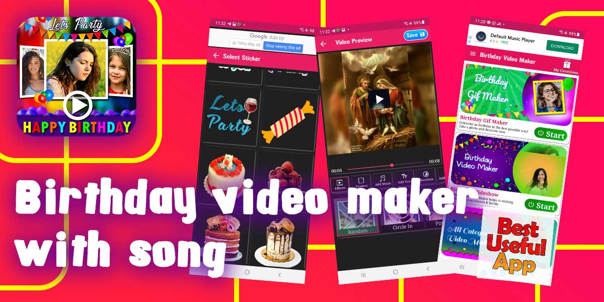Birthday video maker with song app