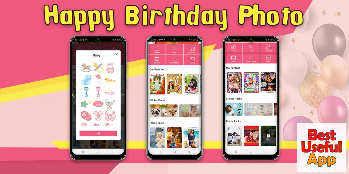 happy birthday photo frame app